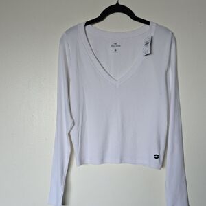 Hollister Women's Classic White Long Sleeve Tee
